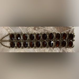 LIA SOPHIA Brown Facetted Glass & Brass Metal Bracelet Women’s Jewelry